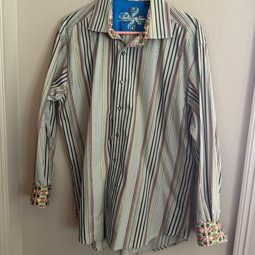 Robert Graham Multicolor Striped Long Sleeve Dress Shirt